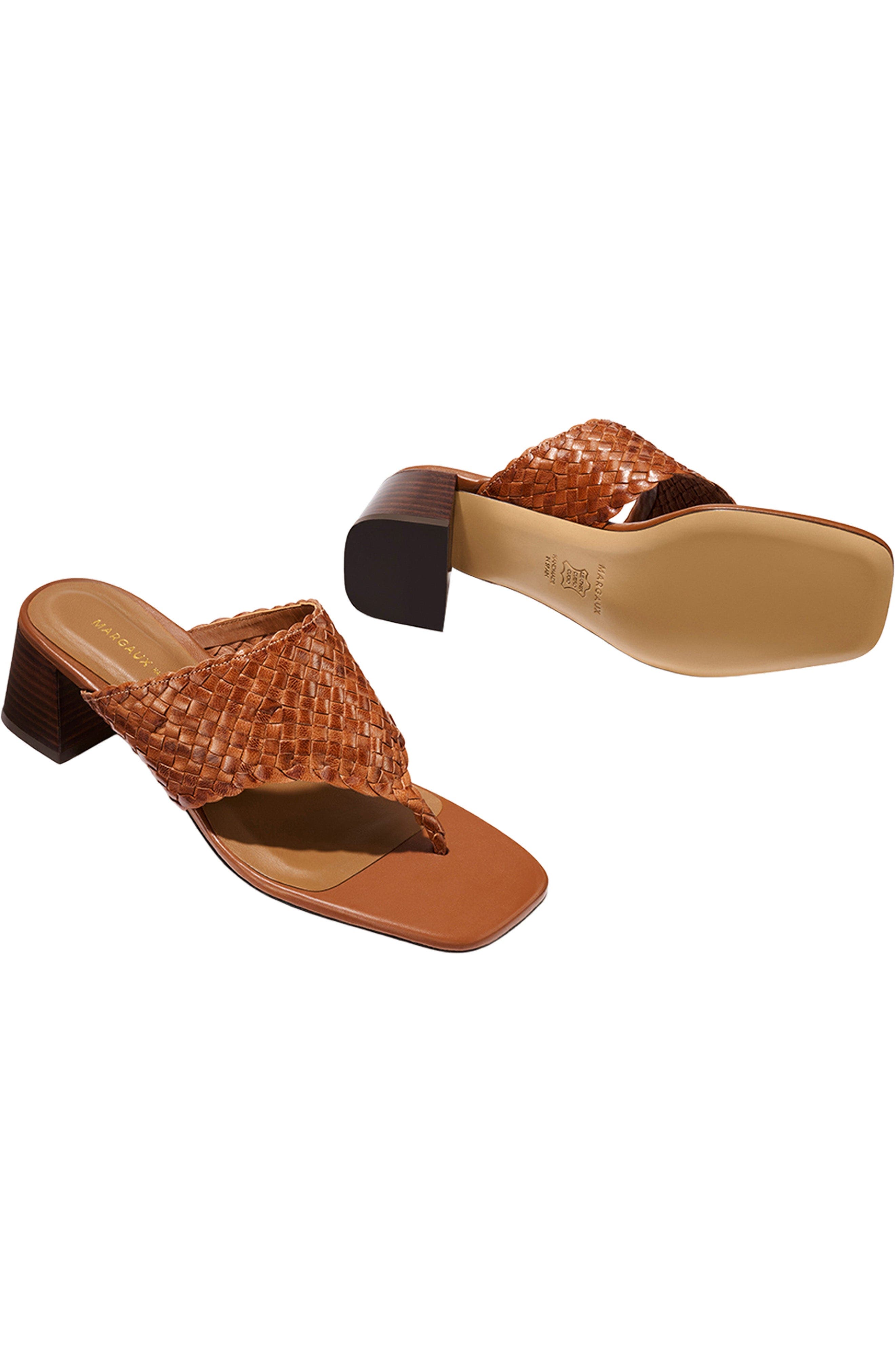 The Woven Deia 50 Sandal, Alternate, color, Saddle Leather