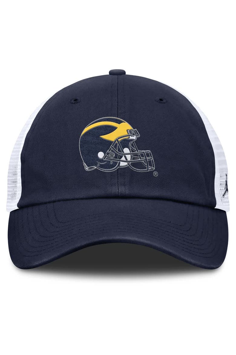 Men's Jordan Brand Navy/White Michigan Wolverines Club Trucker Adjustable Hat, Alternate, color, Navy