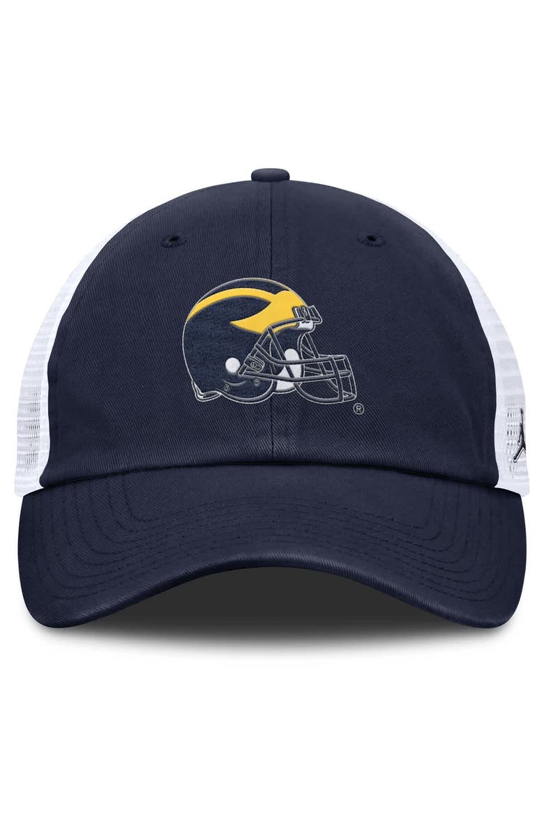 Jordan Brand Men's Jordan Brand Navy/White Michigan Wolverines Club Trucker Adjustable Hat, Alternate, color, Navy