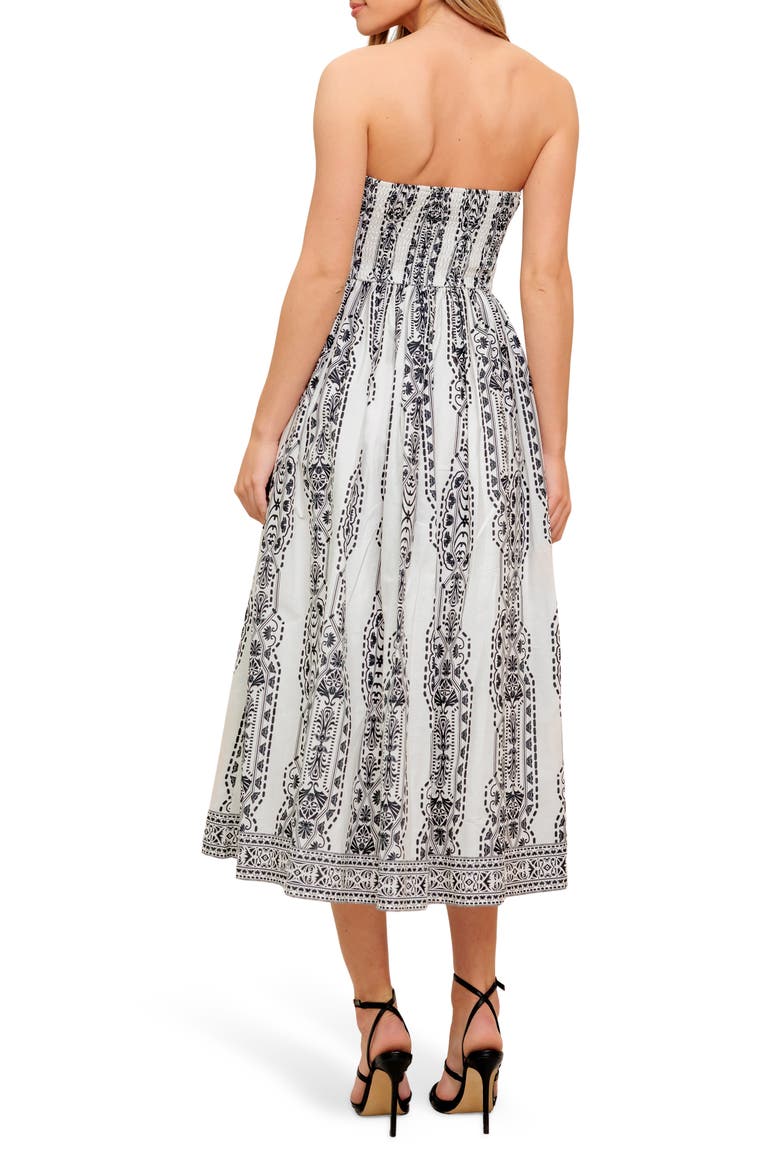 Strapless Midi Dress, Alternate, color, WHITE