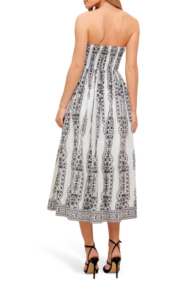 FLYING TOMATO Strapless Midi Dress, Alternate, color, White