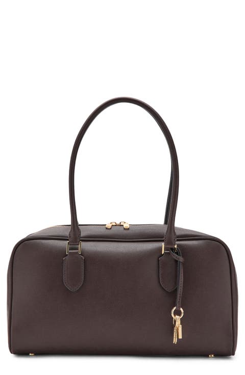 Faux Leather Bowling Bag