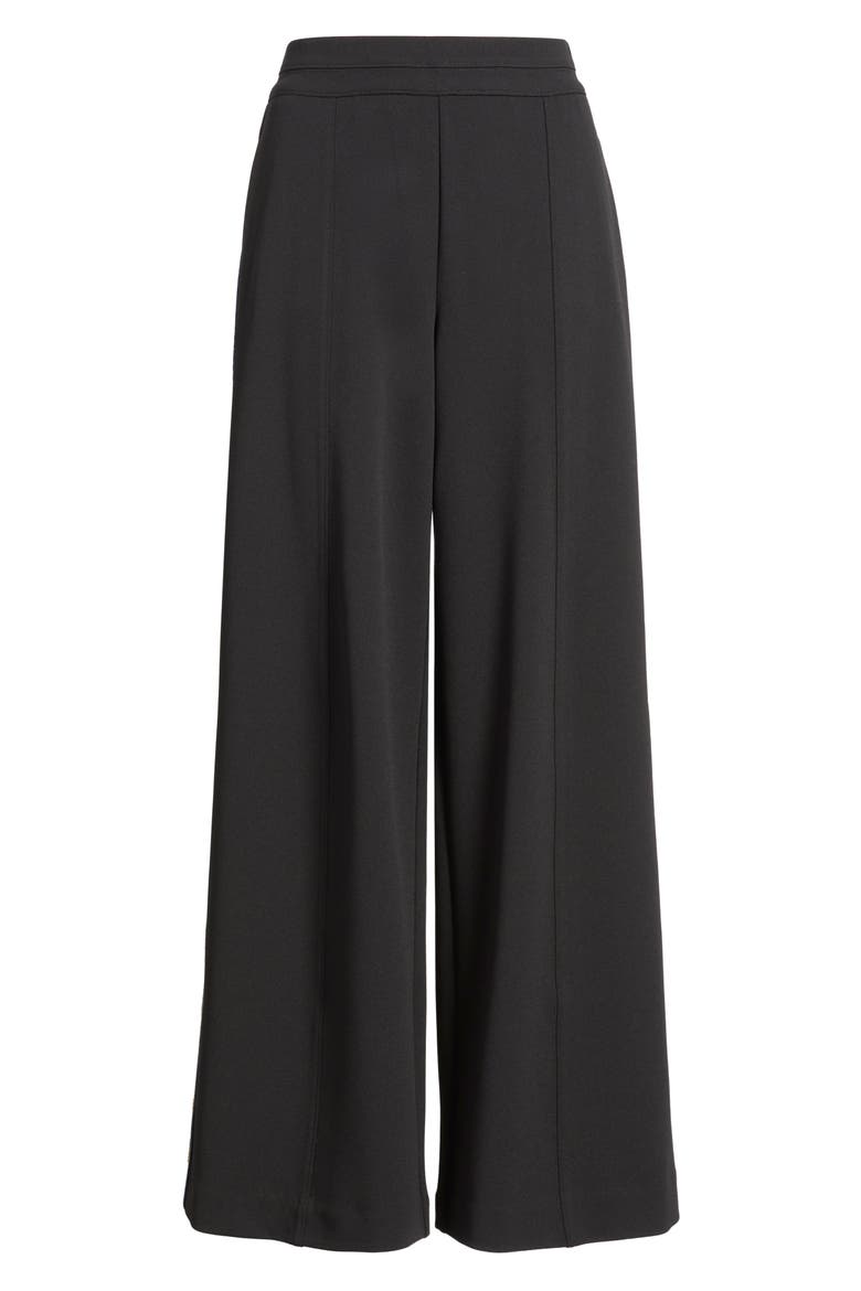 Skyrise Pintuck Palazzo Pants, Alternate, color, BLACK