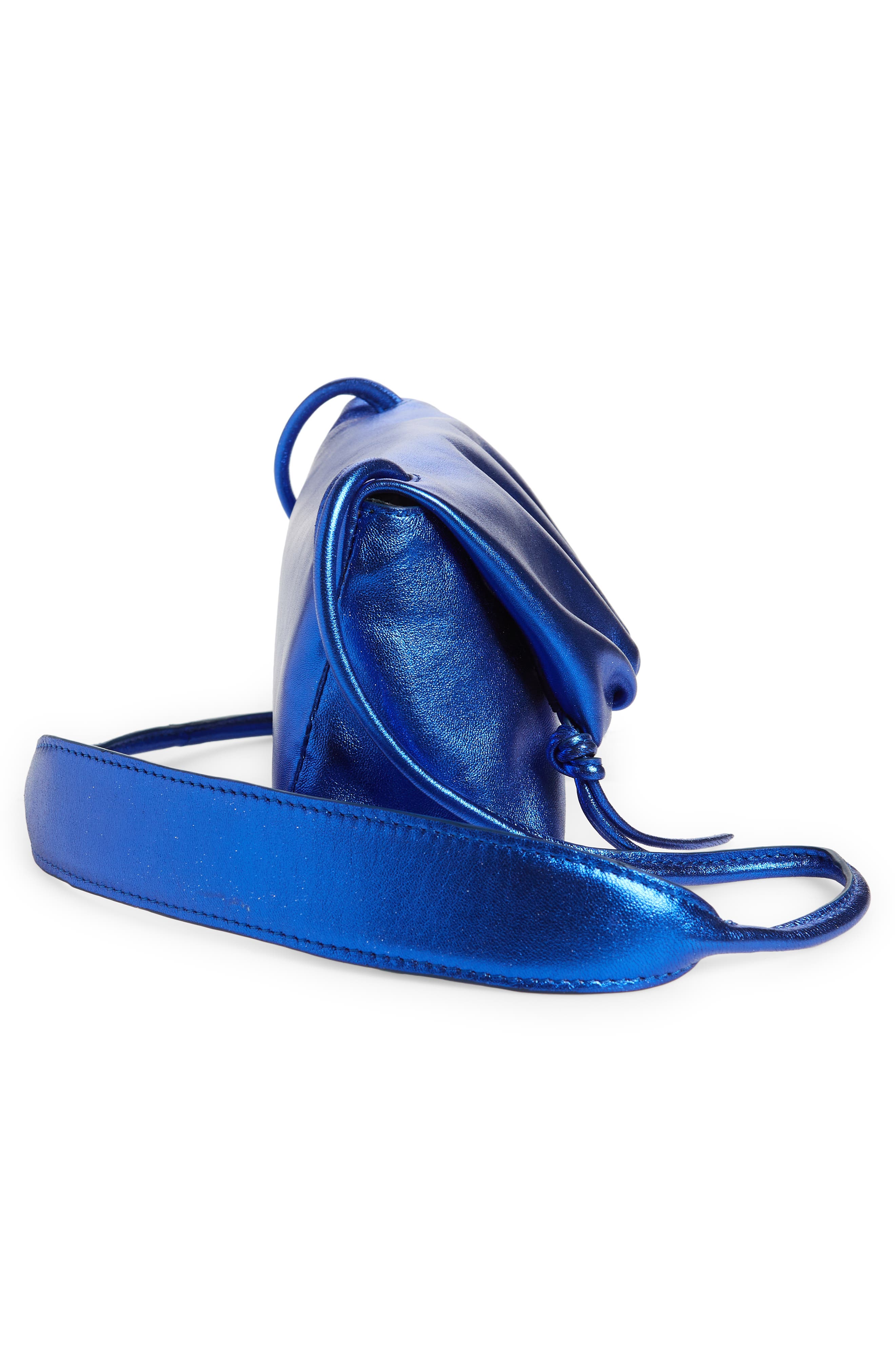 Dries Van Noten Ruched Metallic Leather Shoulder Bag, Alternate, color, 