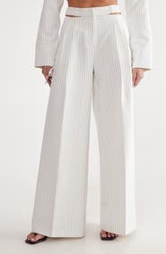 NASTY GAL Cutout Detail Pinstripe Pants