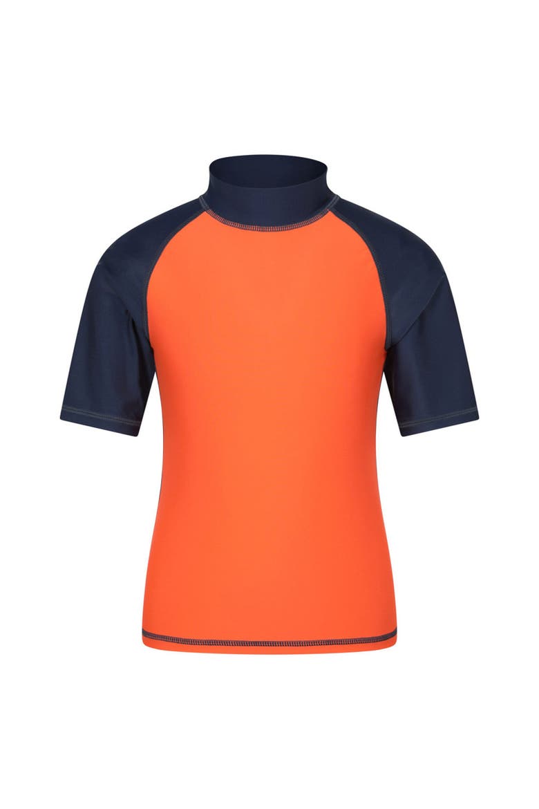 Childrens/Kids Sun Protective Short-Sleeved Swim Vest, Alternate, color, Burnt Orange