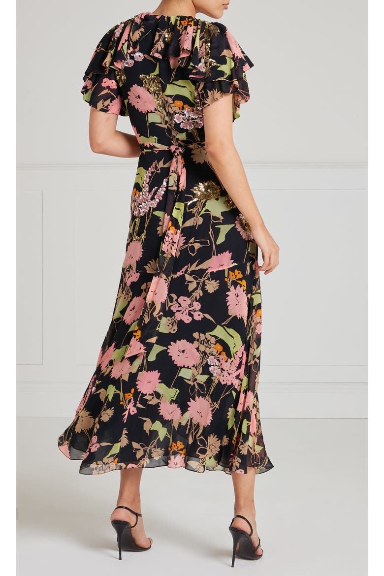 Maisie Wrap Dress, Alternate, color, Black Mix