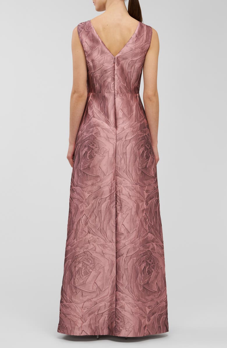 Kay Unger Hazel Metallic Sleeveless Maxi Jumpsuit, Alternate, color, Rose Gold