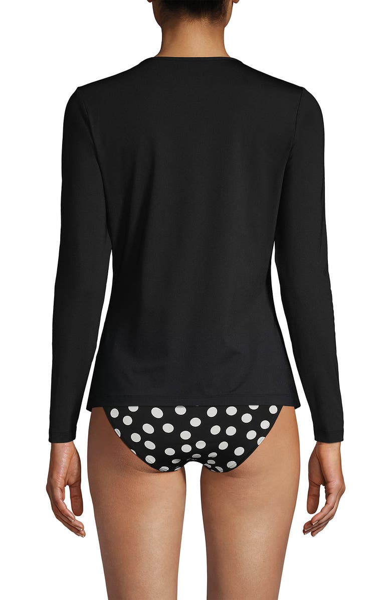 Lands' End SunShade UPF 50 Long Sleeve Relaxed Rash Guard, Alternate, color, Black
