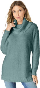 Roaman's Eyelash Cowl Neck Sweater
