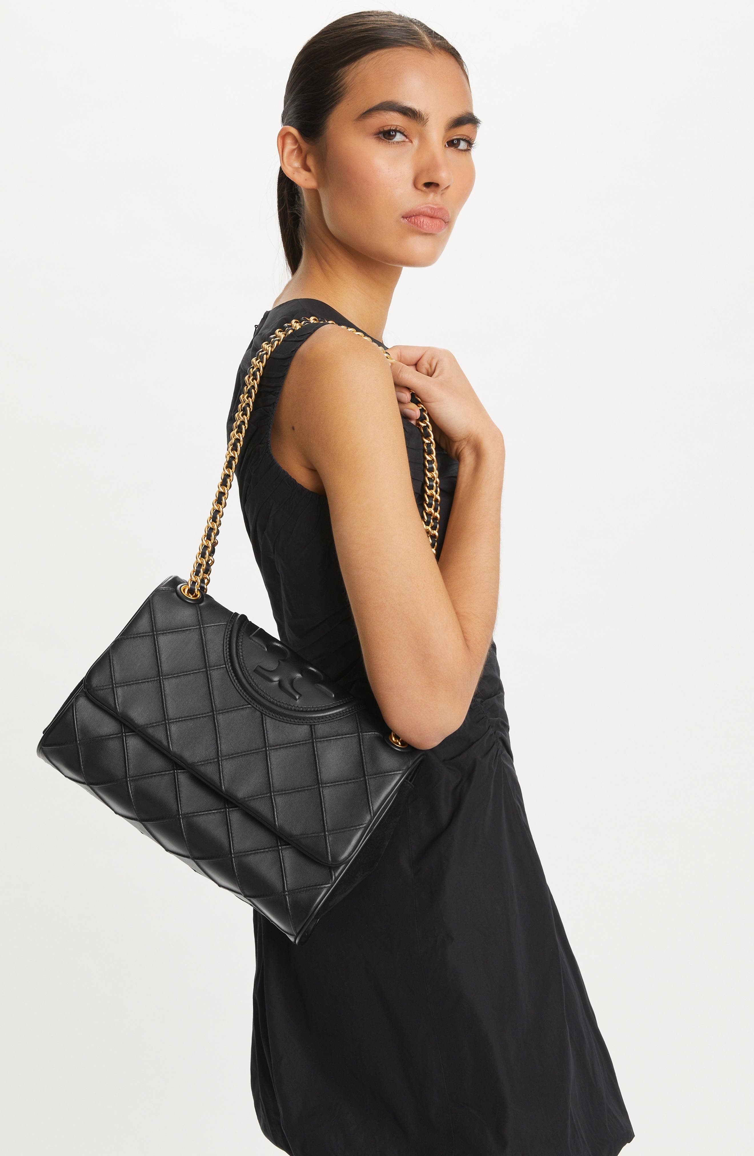 Tory Burch Fleming Soft Convertible Leather Shoulder Bag, Alternate, color, 