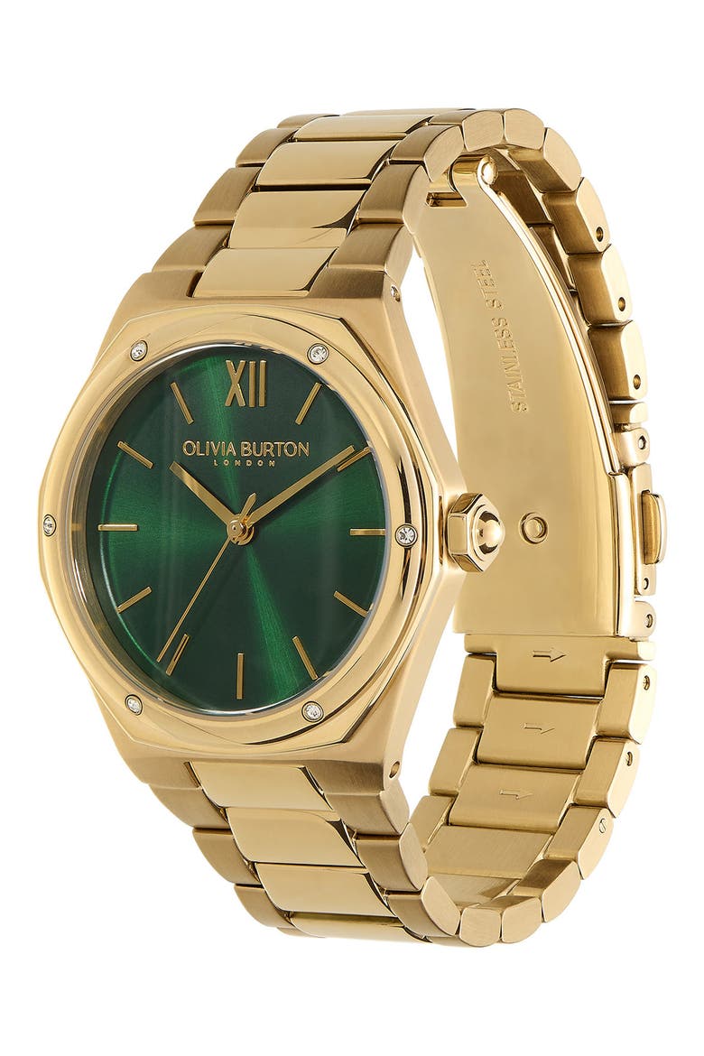 Sports Luxe Hexa Bracelet Watch, 33mm, Alternate, color, GREEN