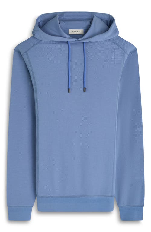 Bugatchi Textured Piqué Hoodie In Blue