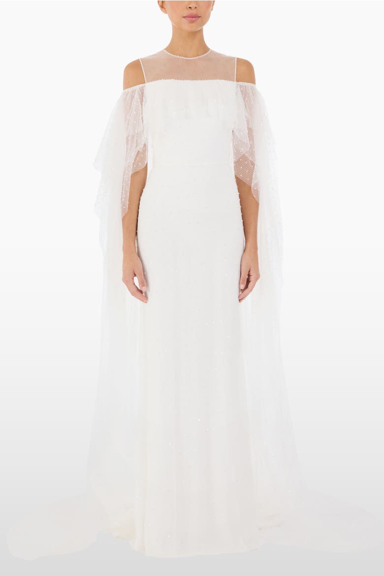 Trevi Ruffled Dress, Alternate, color, Ivory