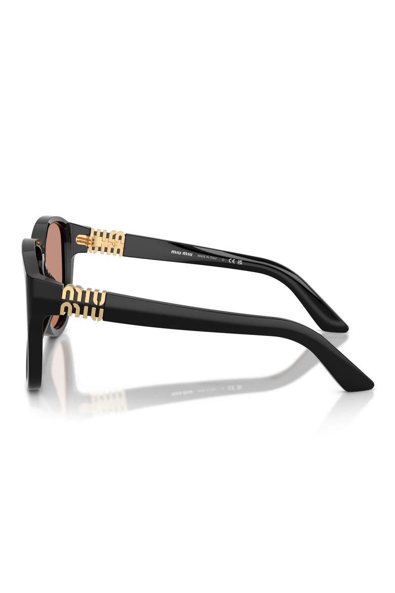 61mm Oversize Pilot Sunglasses, Alternate, color, BLACK / BROWN