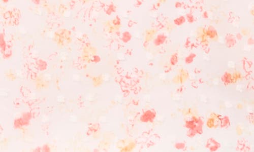 Cece Floral Clip Dot Smocked Cuff V-neck Top