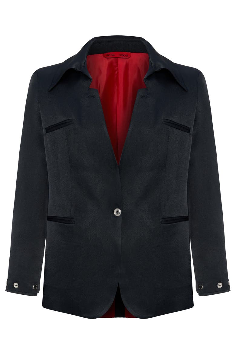 Linen Blend Woven Jacket, Main, color, BLACK