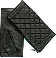 Portolano Quilted Leather Fingerless Gloves