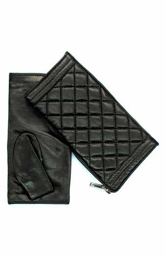Portolano Quilted Leather Fingerless Gloves