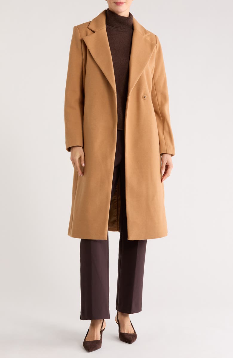 Sam Edelman Belted Wrap Coat, Alternate, color, Camel