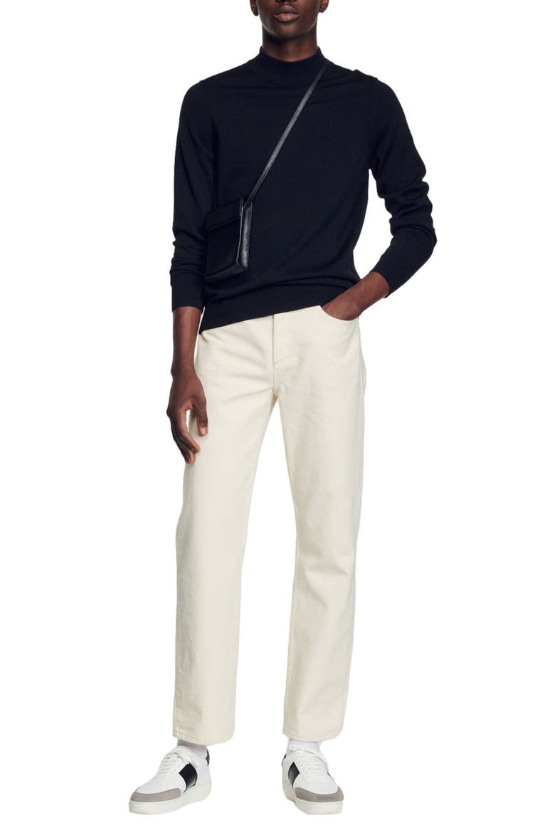 Mock neck sweater, Alternate, color, BLACK