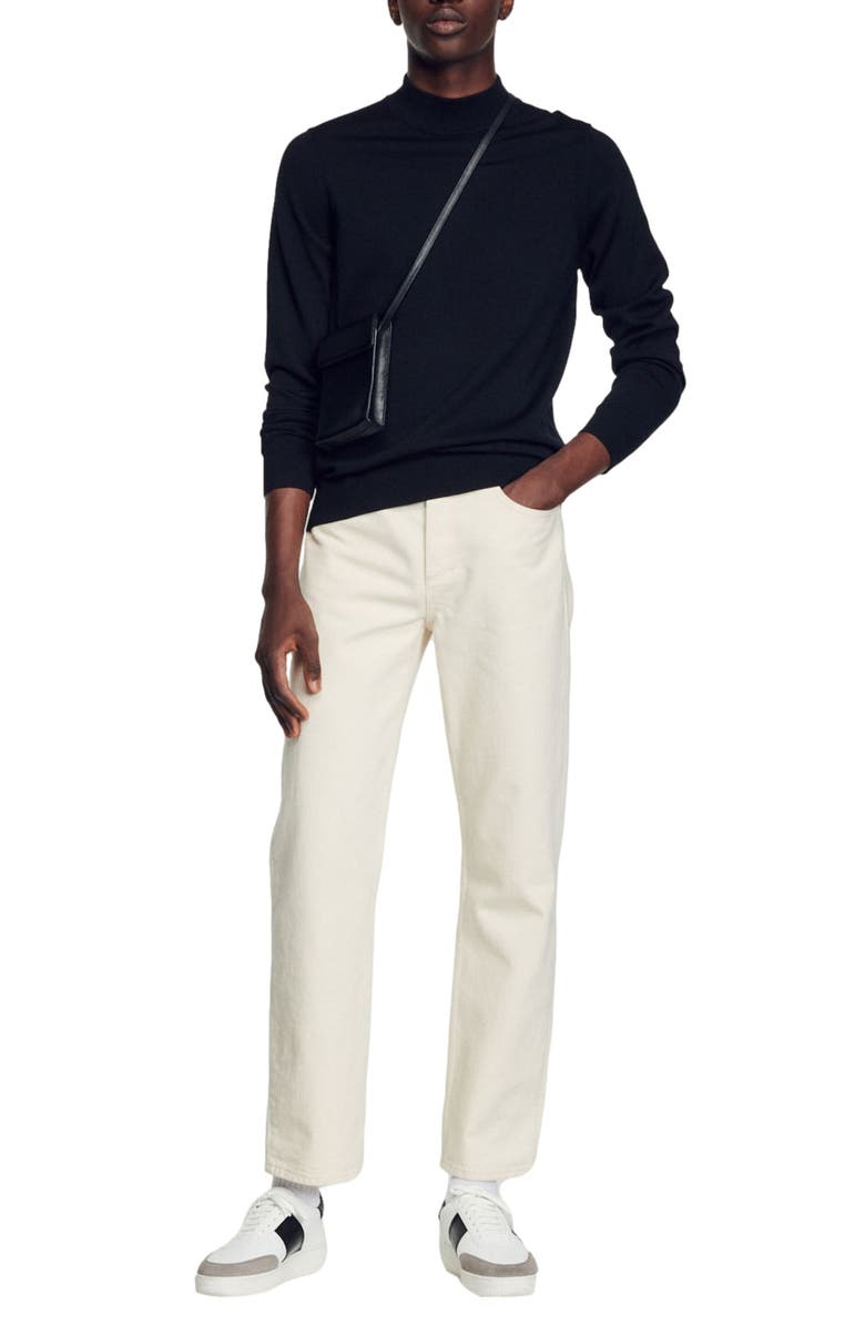 SANDRO Industrial Mock Neck Wool Sweater, Alternate, color,