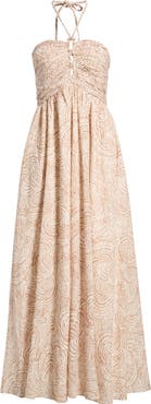 Parker Ruched Cutout Halter Midi Dress