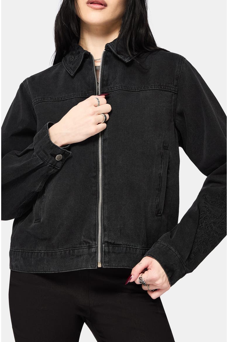Selin Boxy Denim Jacket, Main, color, Black