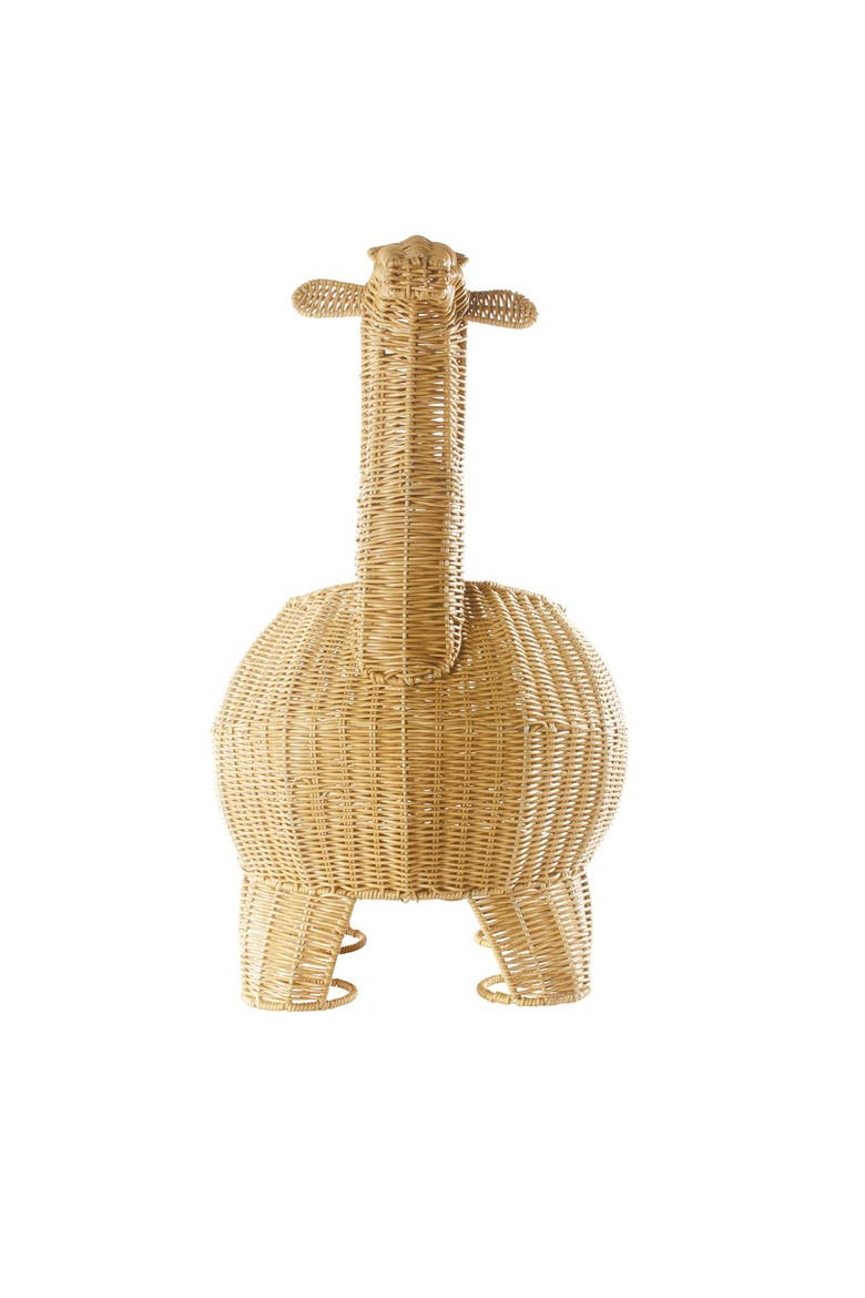 Giraffe Washable Wicker Floor Basket, Alternate, color, Brown
