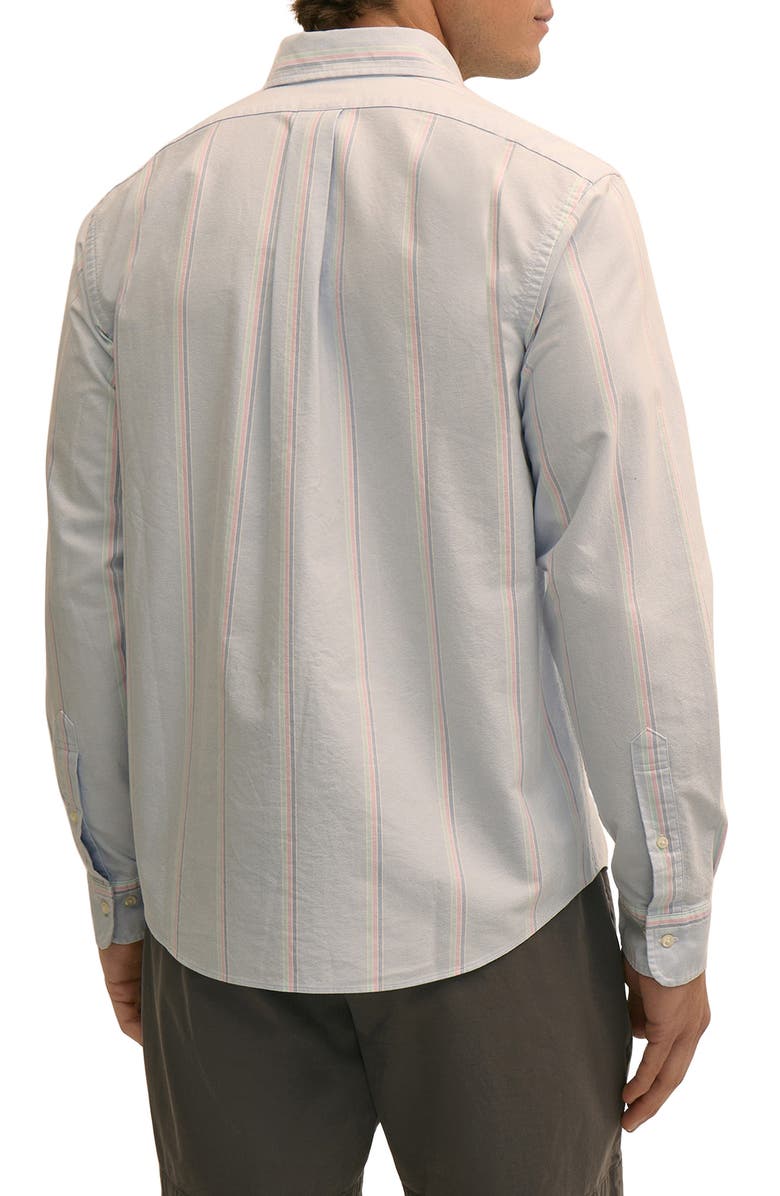 Brooks Brothers Friday Regular Fit Stripe Cotton Oxford Button-Down Shirt, Alternate, color, Serenity Multi Stripe