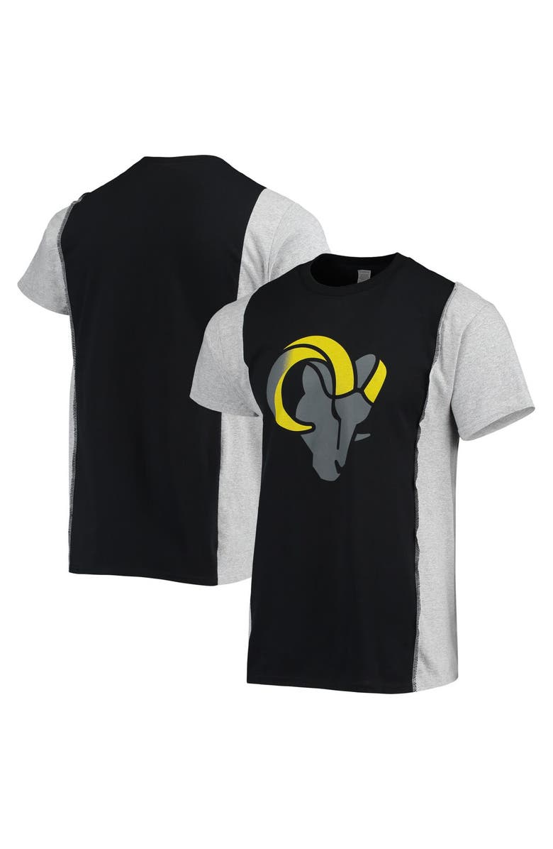 REFRIED APPAREL Men's Refried Apparel Black/Heathered Gray Los Angeles Rams Sustainable Split T-Shirt, Main, color, Black