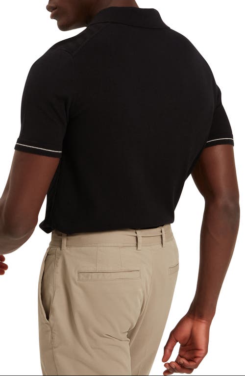 Ted Baker Chapal Chevron Stitch Polo Shirt In Black