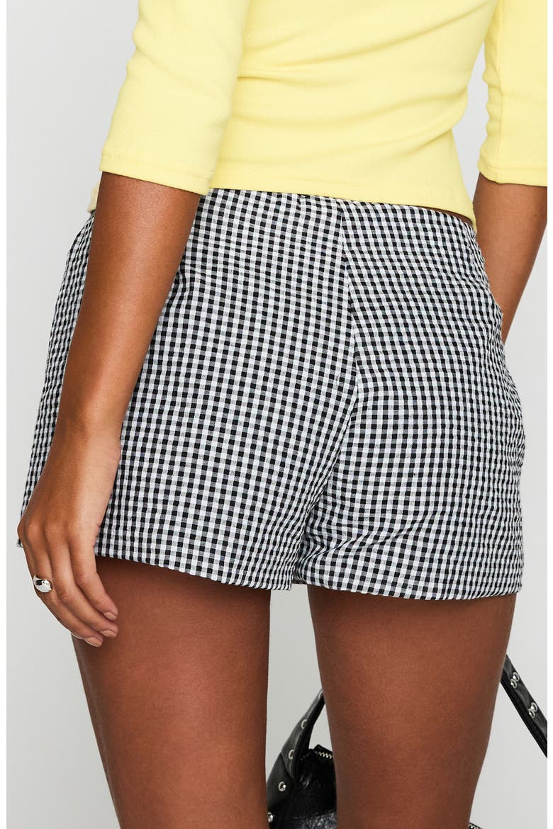 Hot Commodity Micro Shorts, Alternate, color, BLACK GINGHAM
