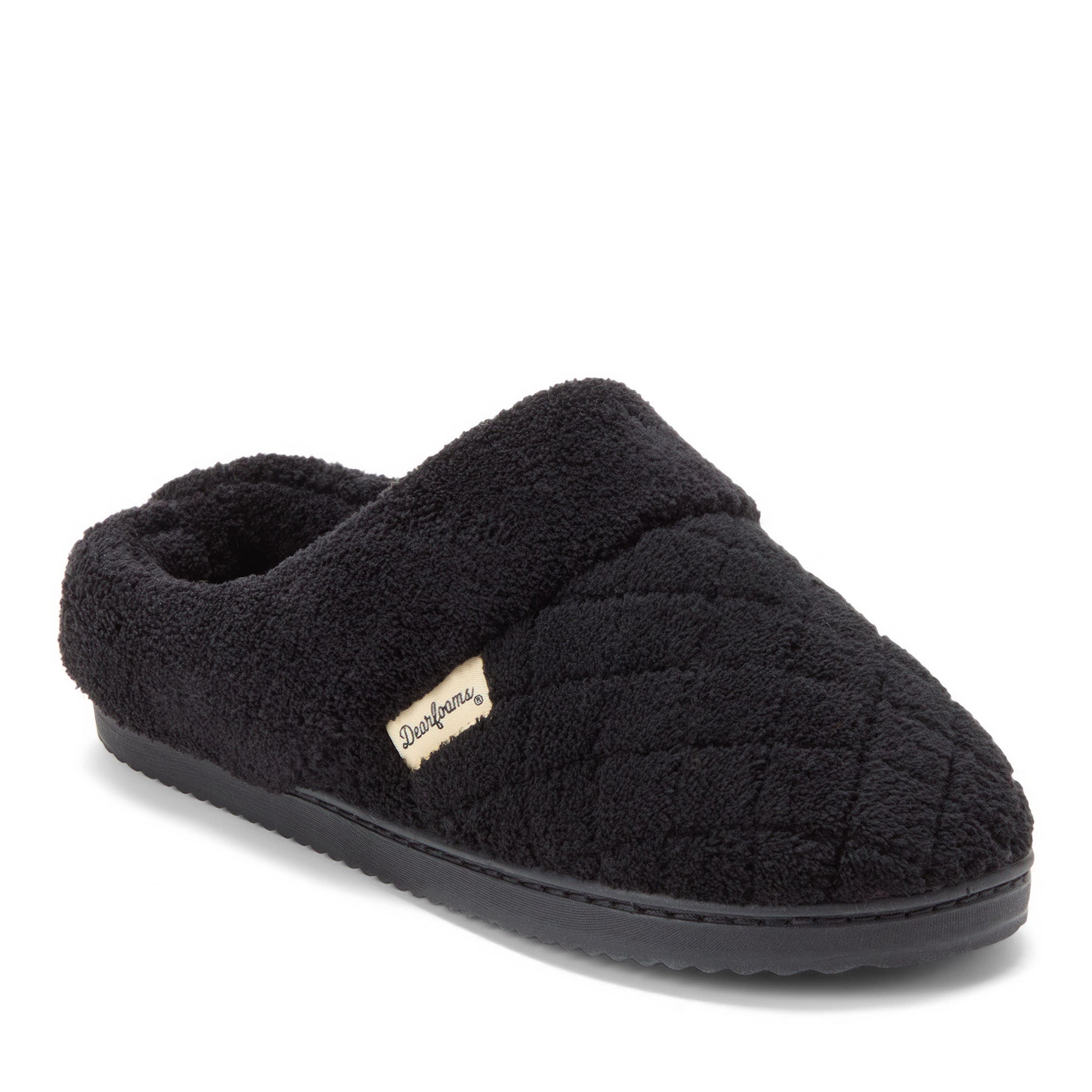 DEARFOAMS Libby Quilted Terry Clog Slipper, Main, color, Black