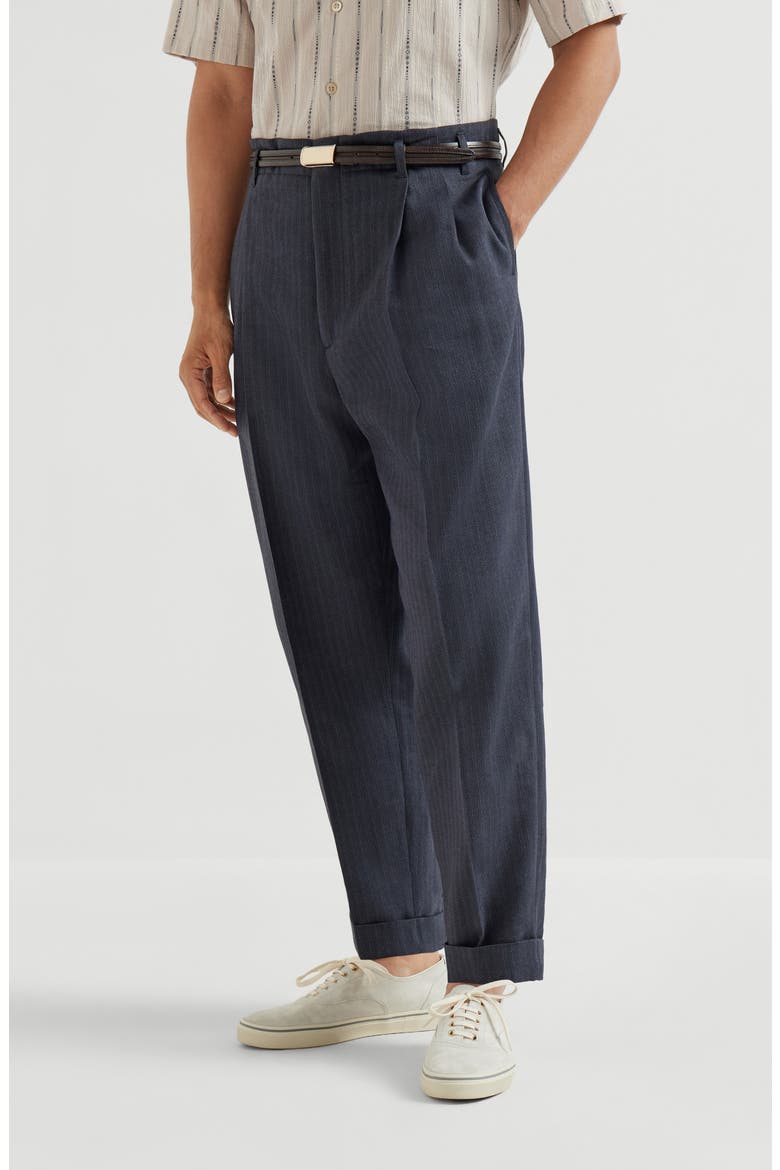 Chevron trousers, Main, color, Navy Blue