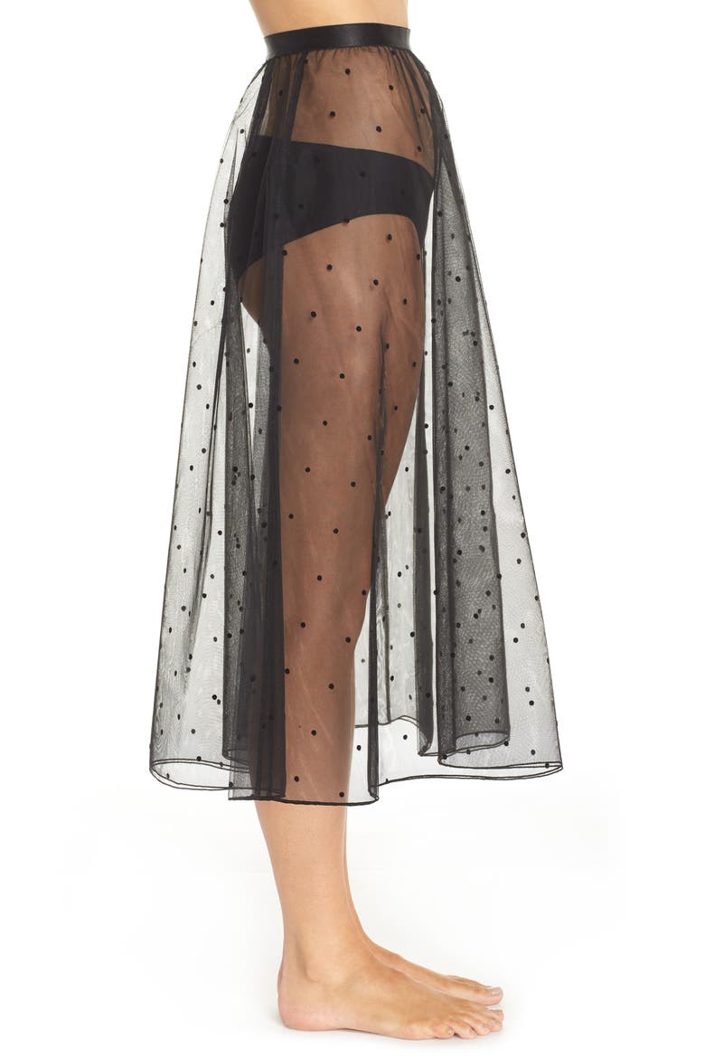 x Atlantic-Pacific Dot Mesh Half Slip, Alternate, color, BLACK/ BLACK DOT