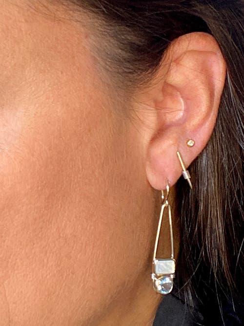 Elliot Young "candy Rush" Double Gemstone Linear Earring In Blue