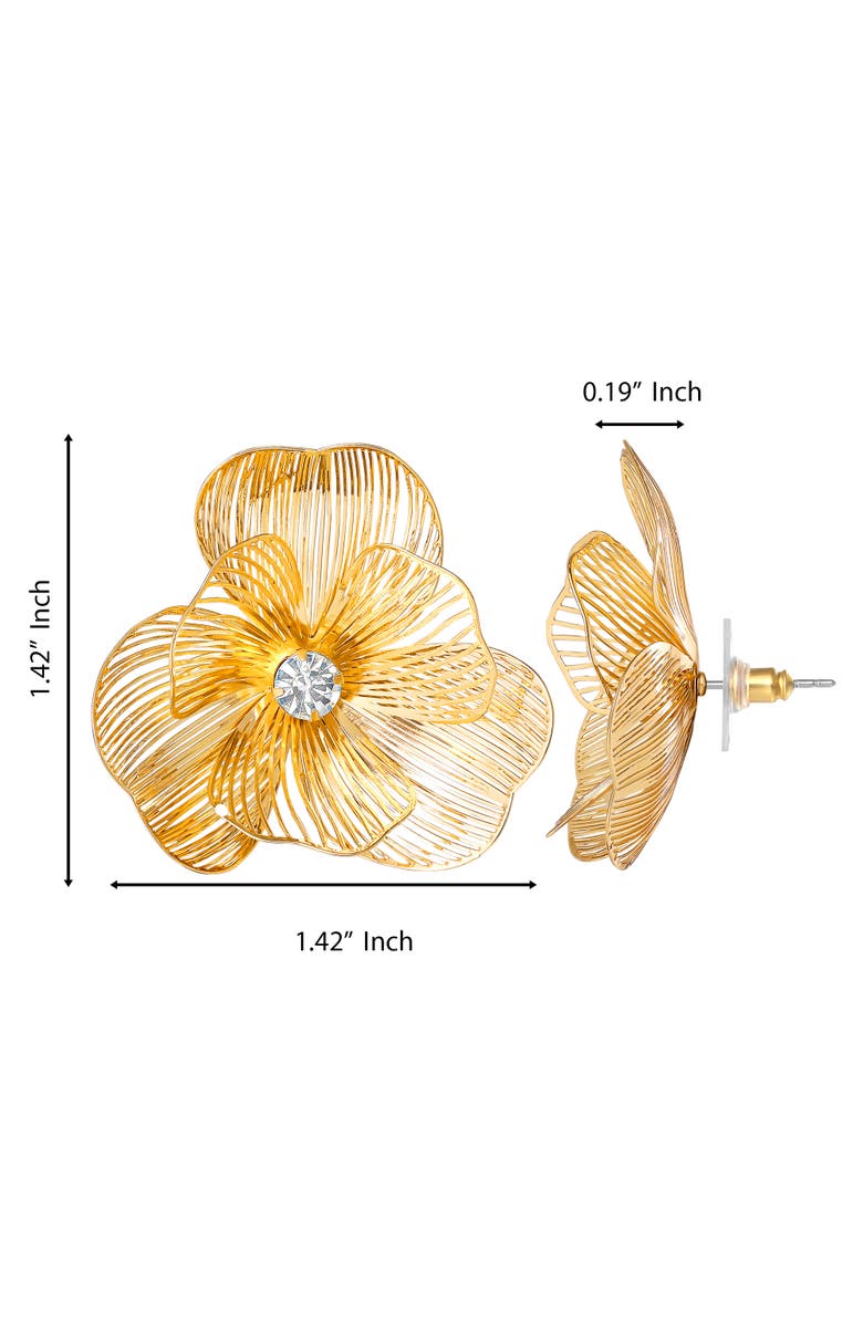 Jessica Simpson Textured Gold-Tone Petal Flower Stud Earrings, Alternate, color, Gold