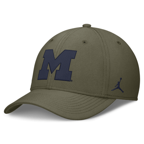 Men's Jordan Brand  Olive Michigan Wolverines Primetime SwooshFlex Dri-FIT Hat