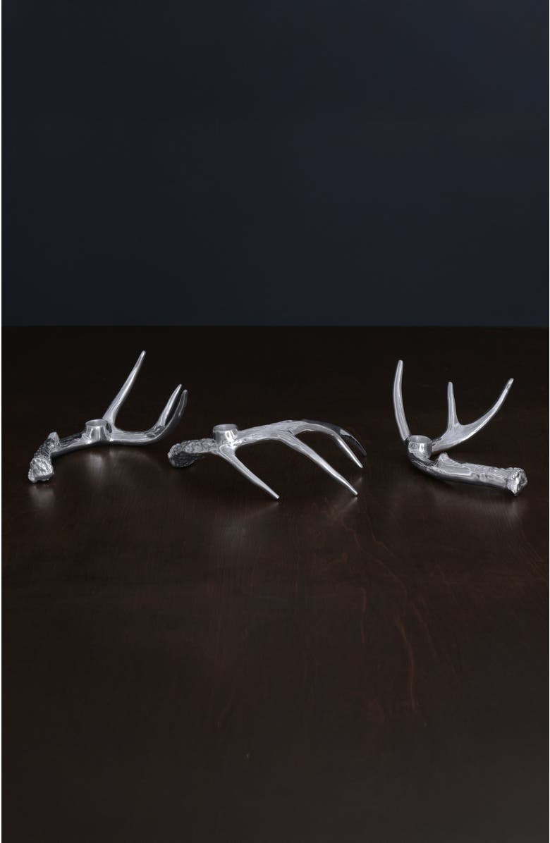BEATRIZ BALL Collection Western Antler Candlestick Set of 3, Alternate, color, Silver