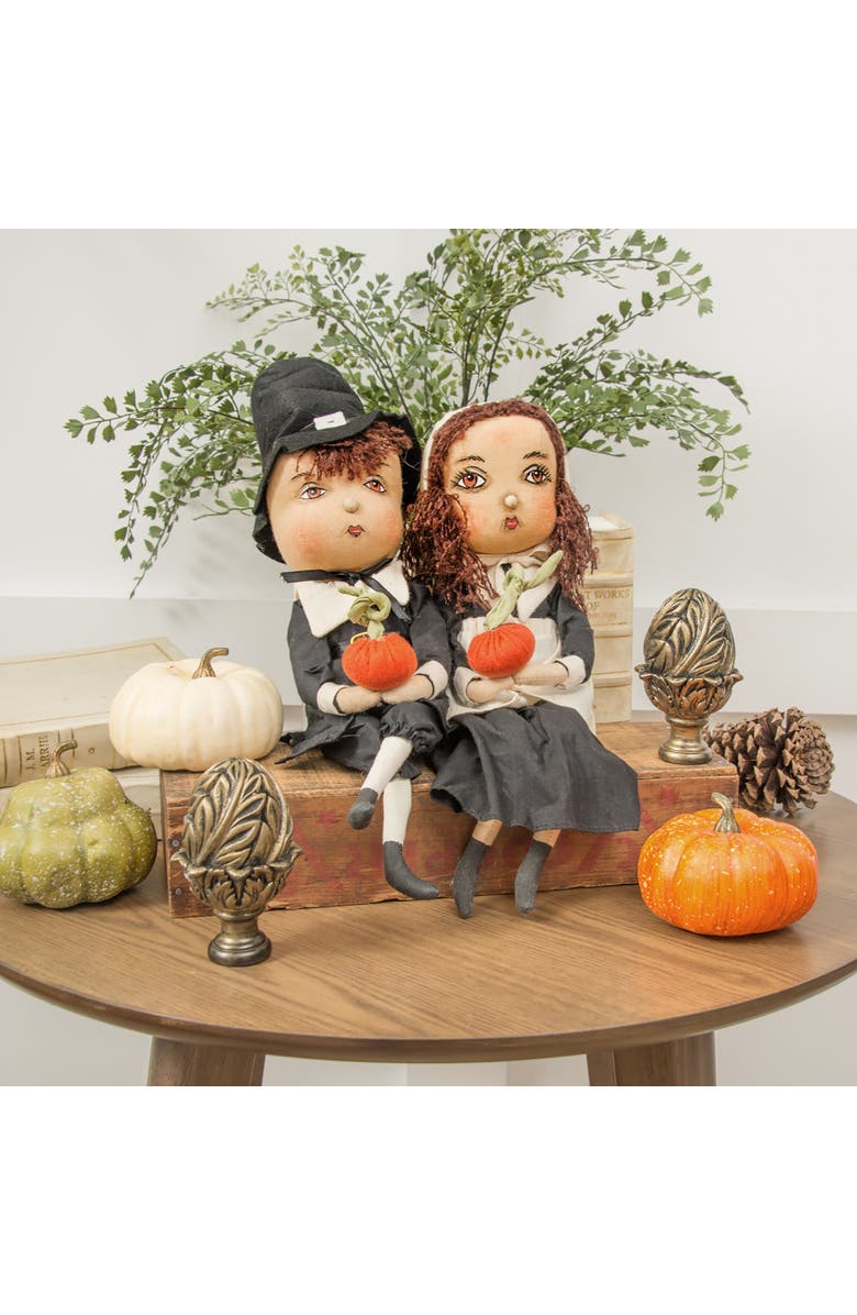 Gallerie II Thanksgiving Eve Pilgrim Folk Art Figurine Doll 15", Alternate, color, Black