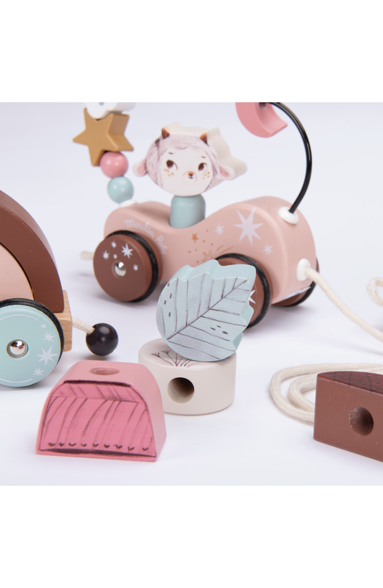 Moulin Roty Pull along activity train "After The Rain" collection, Alternate, color, Brown