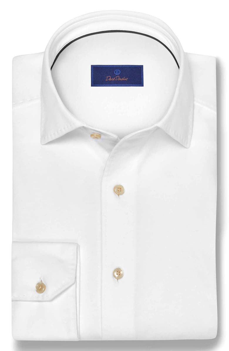 David Donahue Classic Fit Cotton Dress Shirt, Alternate, color, White