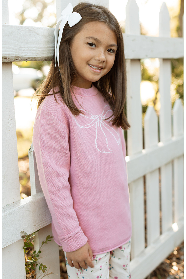 Bow Sarah Sweater, Main, color, Bow Pink