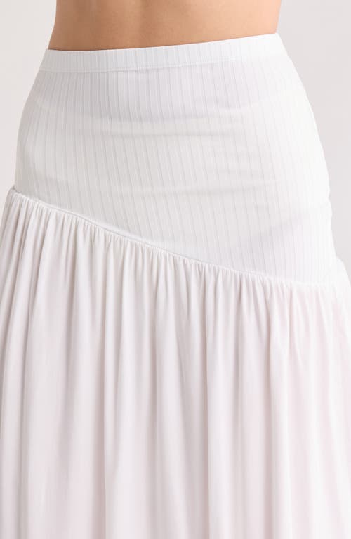 Sanctuary Asymmetric Mixed Media Cover-up Maxi Skirt In White