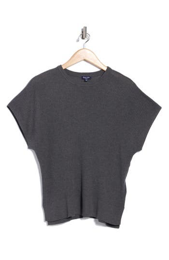 Splendid Veronica Short Sleeve Sweater In Gray