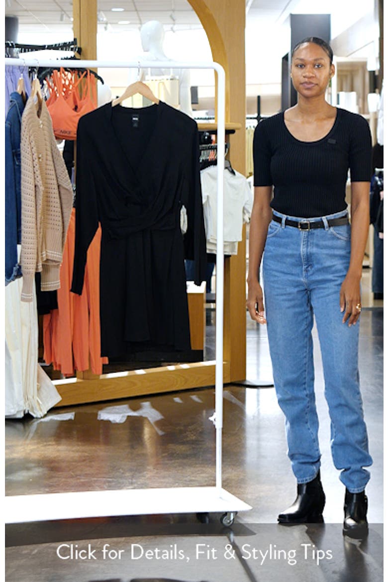 Dimkai Long Sleeve Faux Wrap Dress video