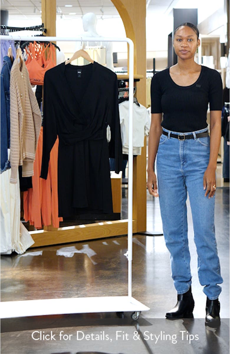 Dimkai Long Sleeve Faux Wrap Dress, sales video thumbnail