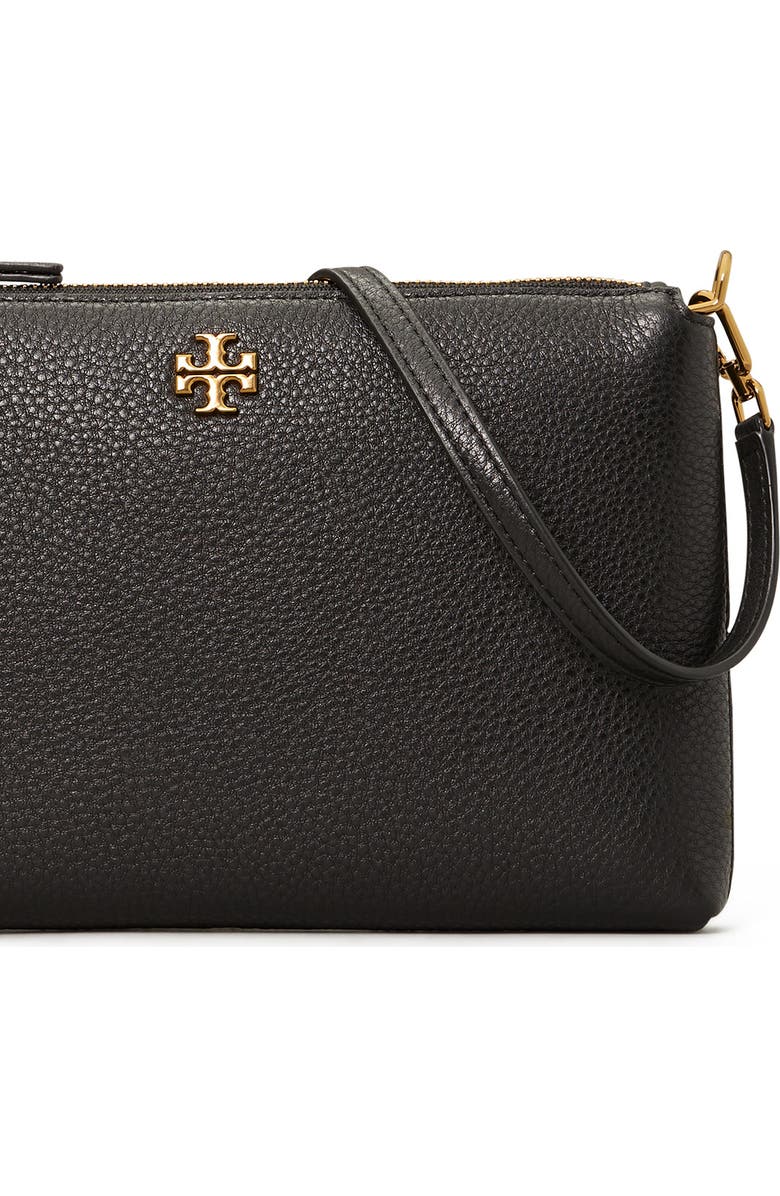 Tory Burch Mercer Pebbled Zip Crossbody Bag, Alternate, color, Black