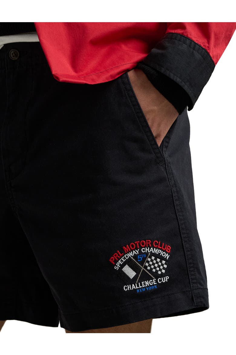 Big & Tall Prepster Embroidered Twill Shorts, Alternate, color, BLACK MOTORSPORT